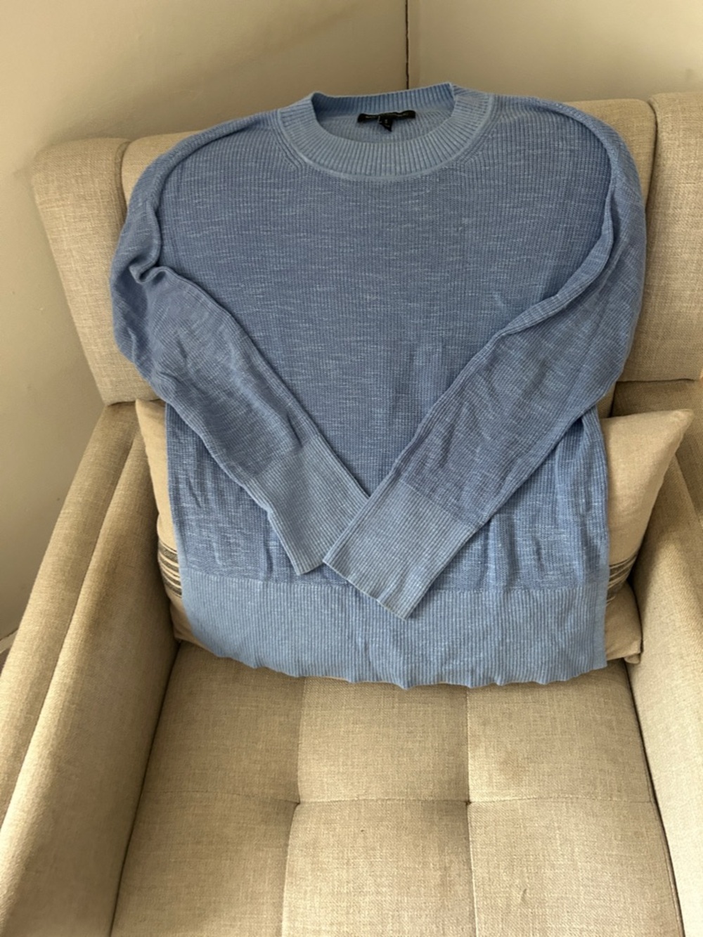 Banana Republic Light Blue Crewneck Sweater linen and rayon